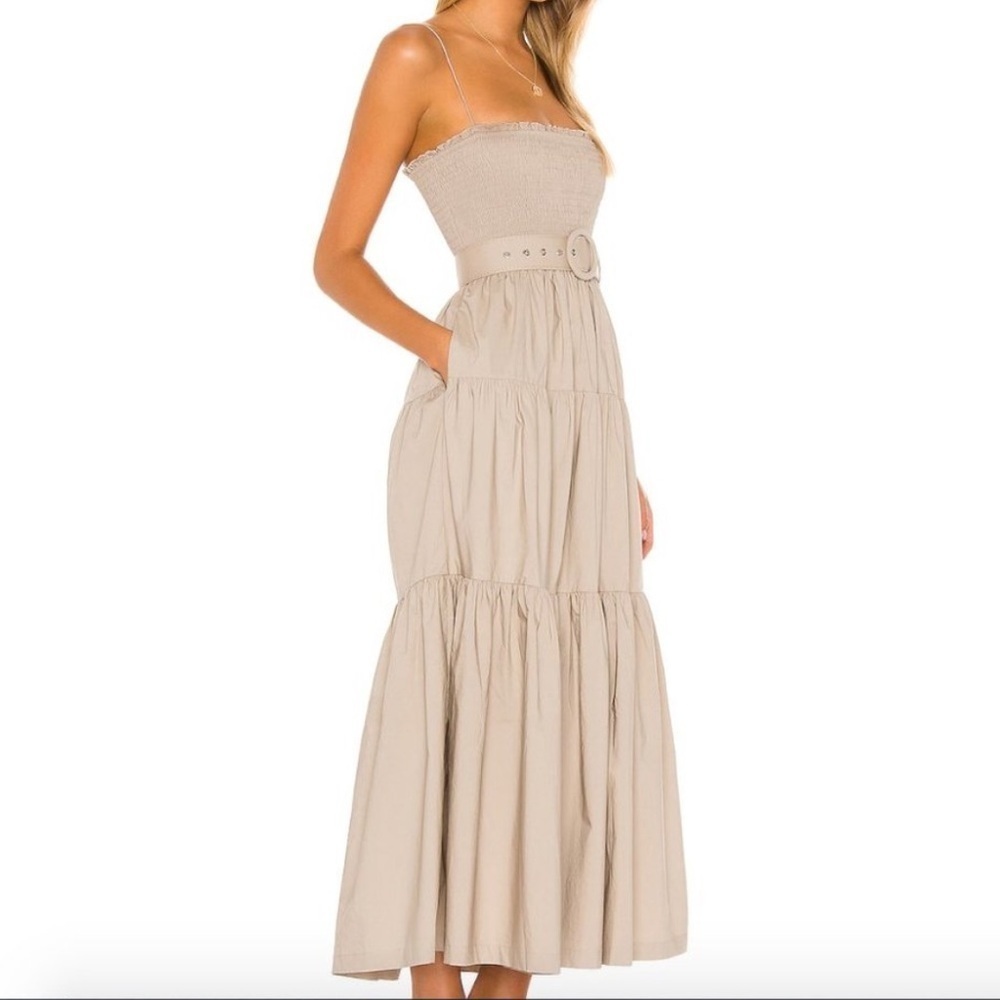 L’Academia The Nour Midi Smocked tiered dress